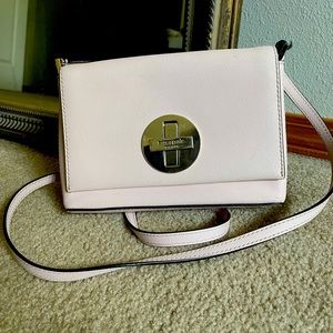 Kate Spade Light Pink Crossbody Purse with Silver